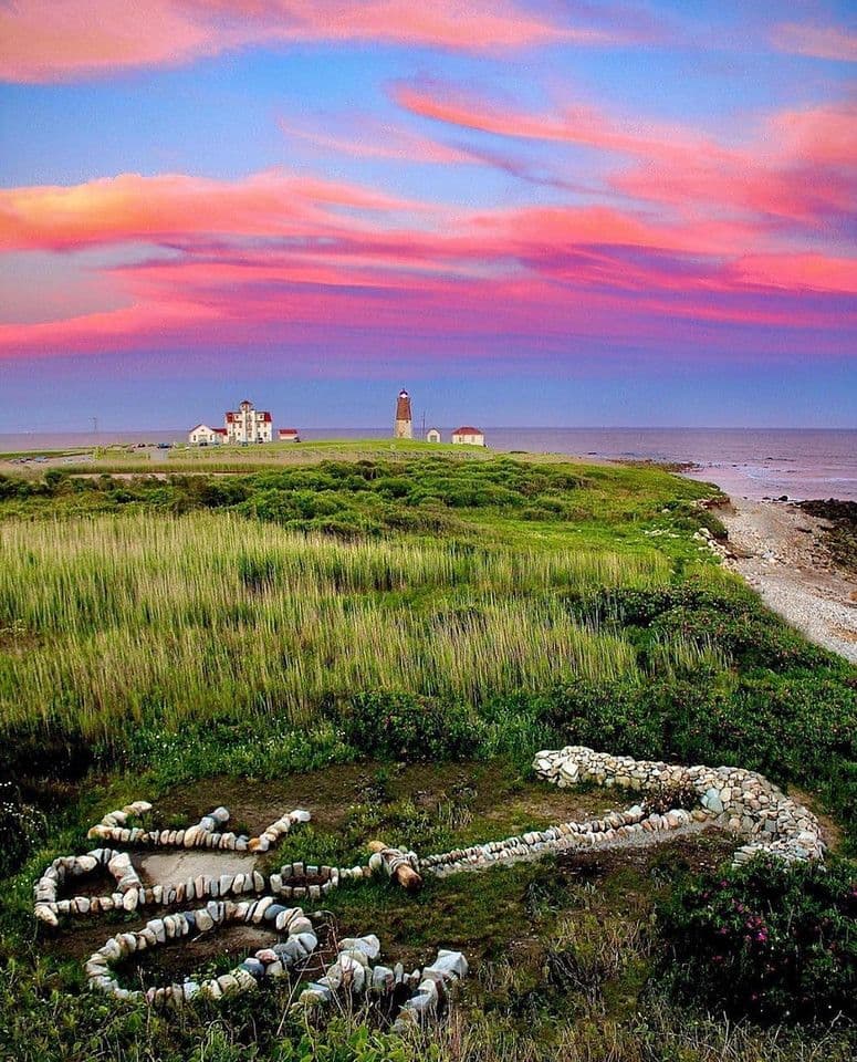 Point Judith Light at sunset, Rhode Island