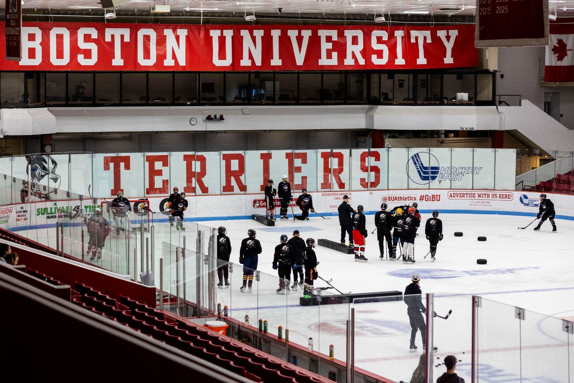 Pro Ambitions campers on the ice at Boston University's Walter Brown Arena