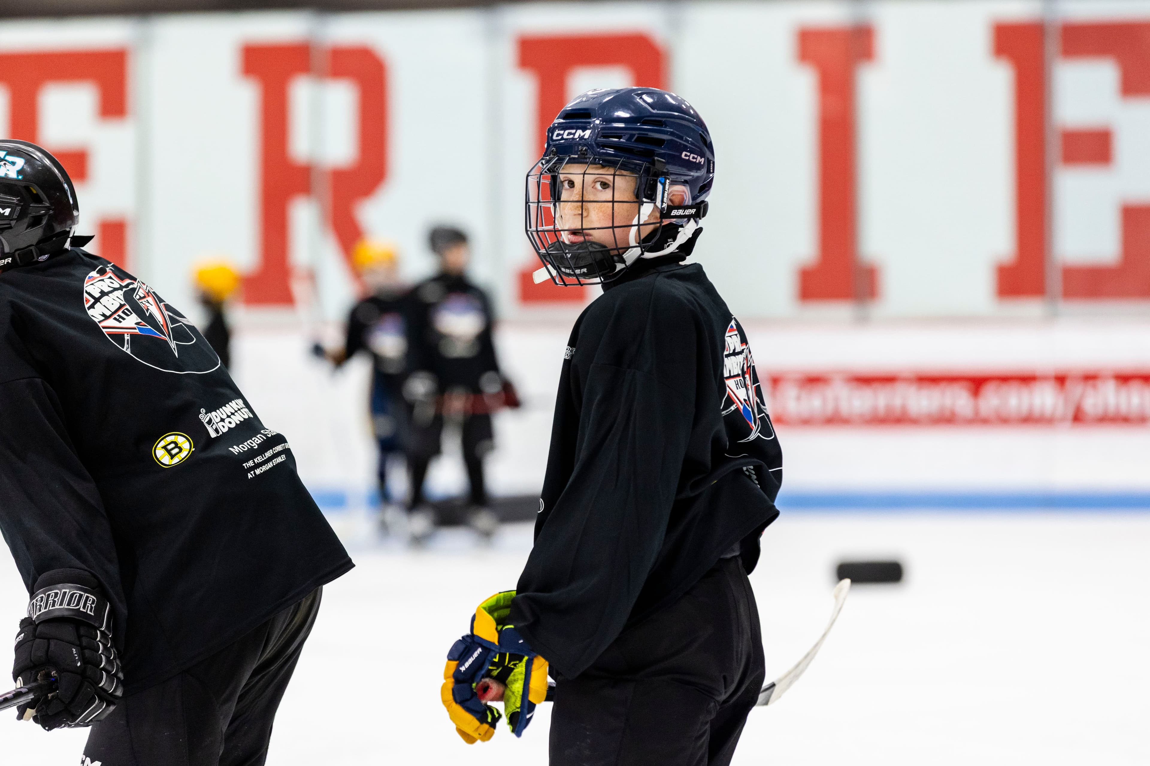 Pro Ambitions player on ice at BU