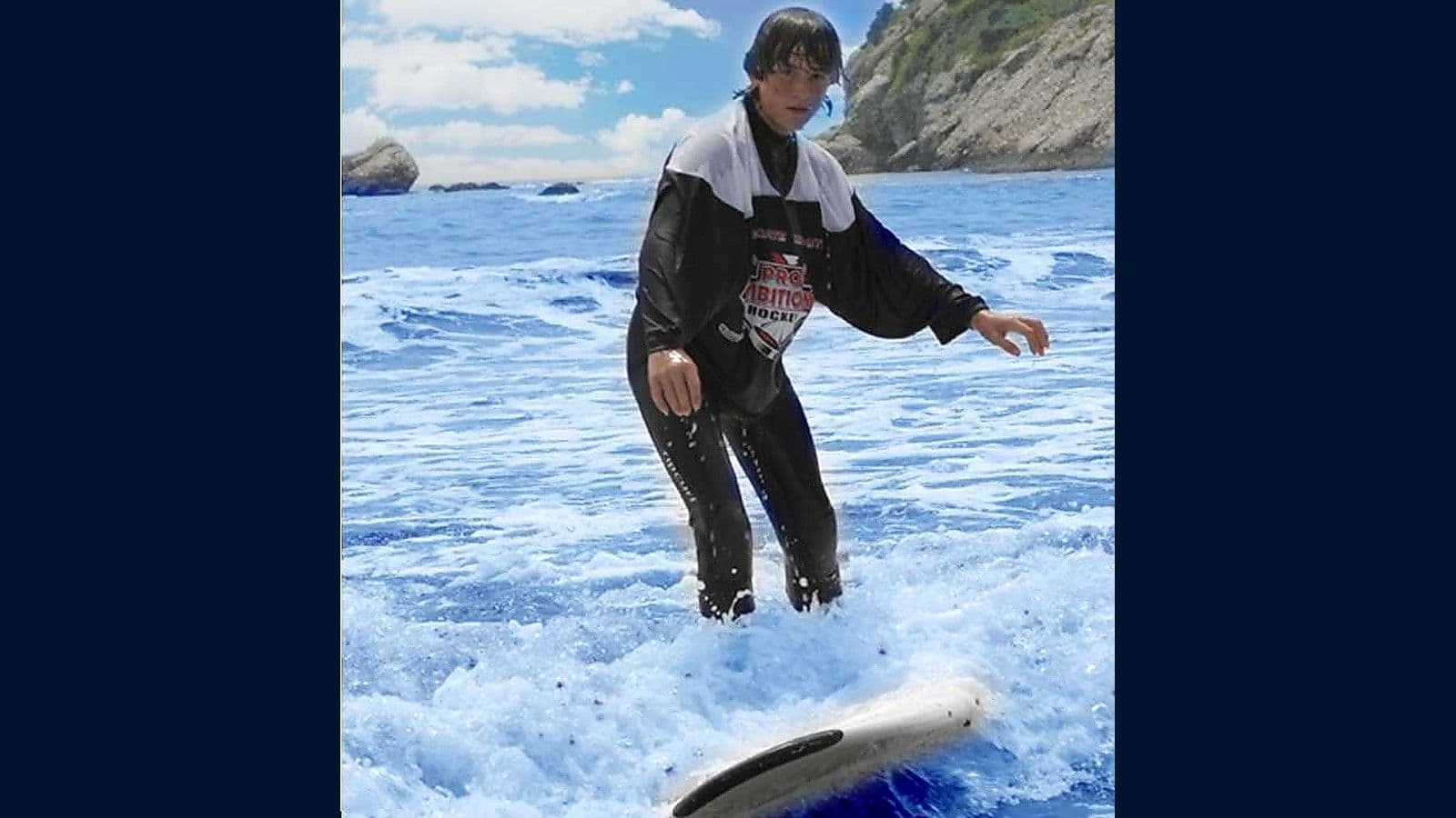 Camper surfing at Narragansett Beach