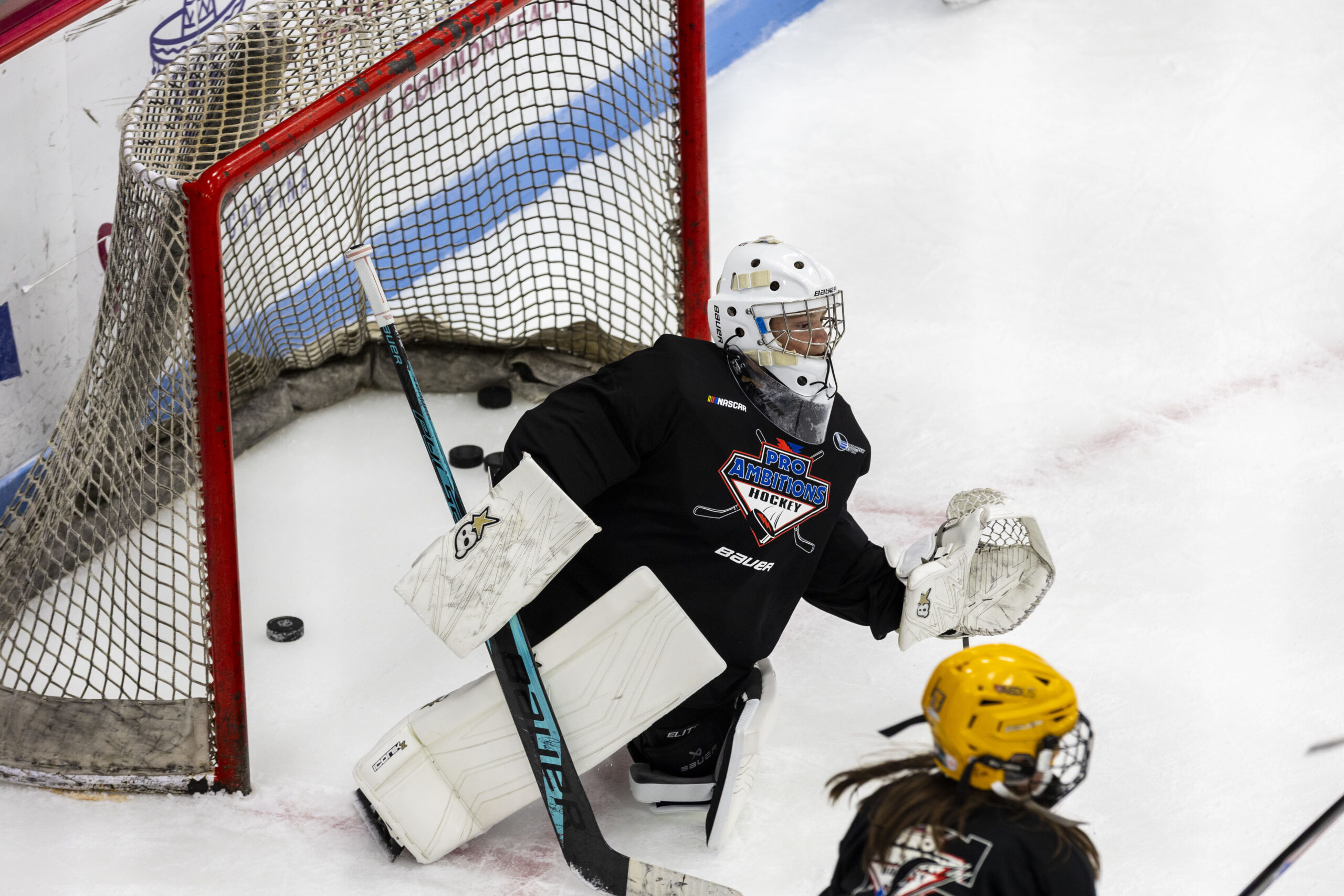 Pro Ambitions goalie camper making a save